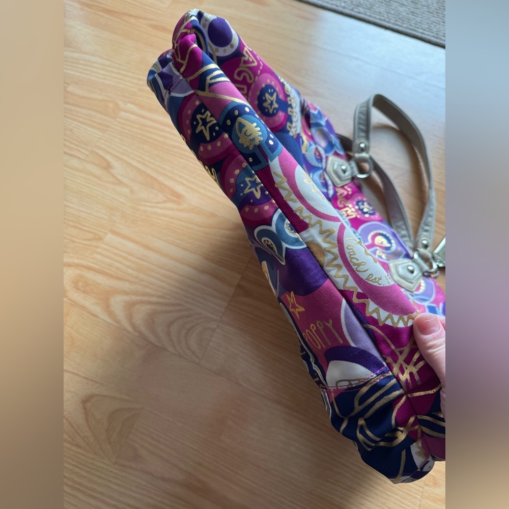 LIMITED EDITION Y2K Coach Poppy Pop C Metallic Graffiti Large Tote Bag Retro - Picture 4 of 9